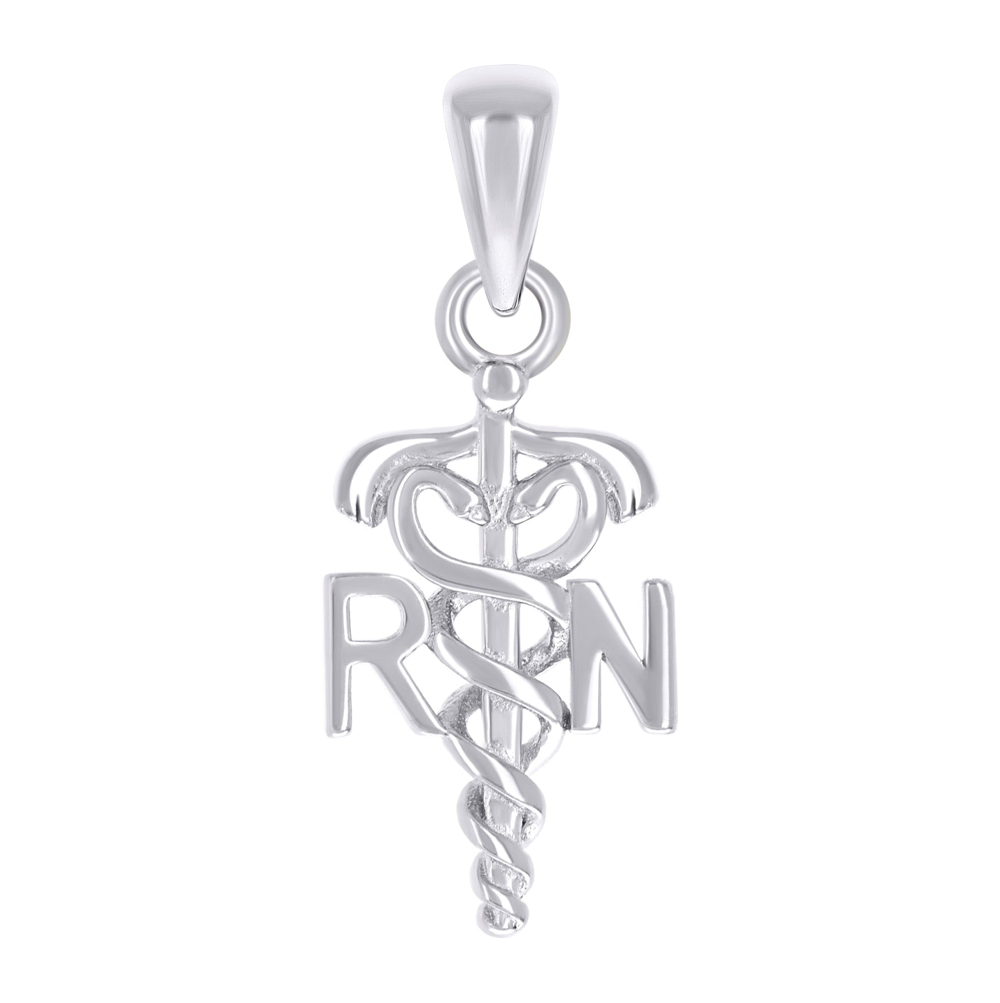 Sterling Silver Womens Without Cubic-Zirconia Registered Nurse RN Medical Symbol Occupation Pendant