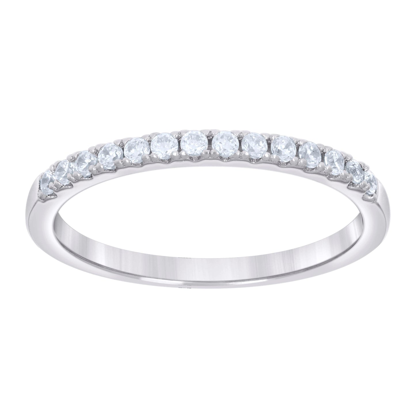 Sterling Silver Womens Cubic-Zirconia Halo Duo Bridal Anniversary Wedding Engagement Band Ring Set