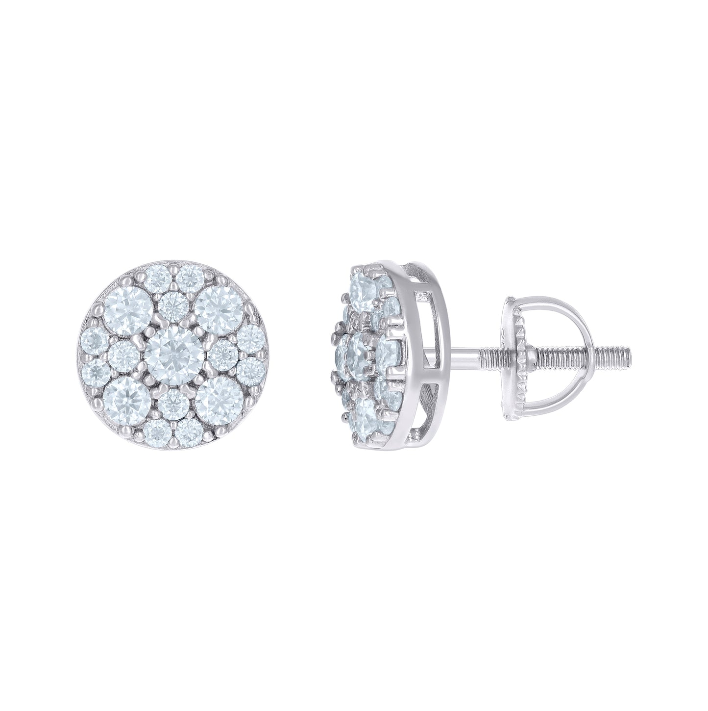 Sterling Silver Womens 0.98 Cttw Moissanite Fashion Stud Earrings