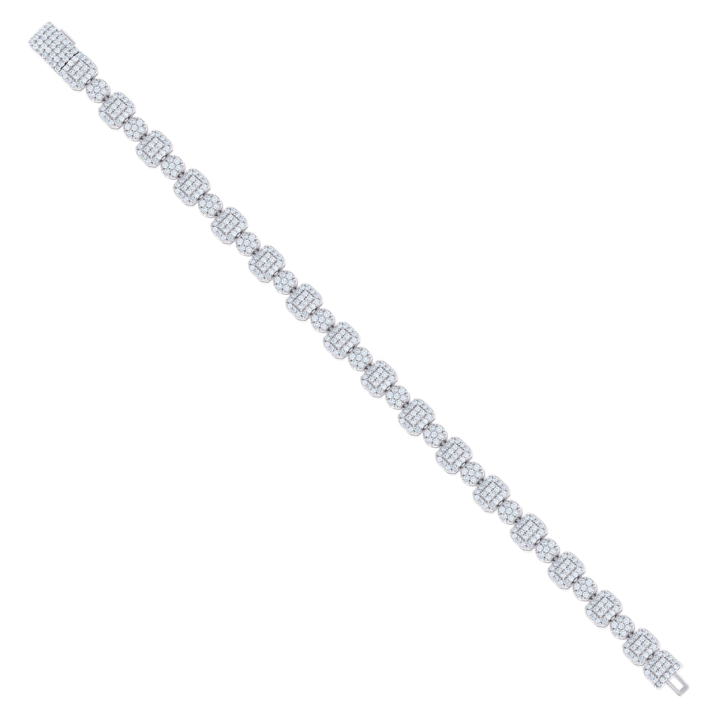 Sterling Silver 2.89 Cttw Moissanite Fashion Link Bracelet 6mm Size 7 Inches