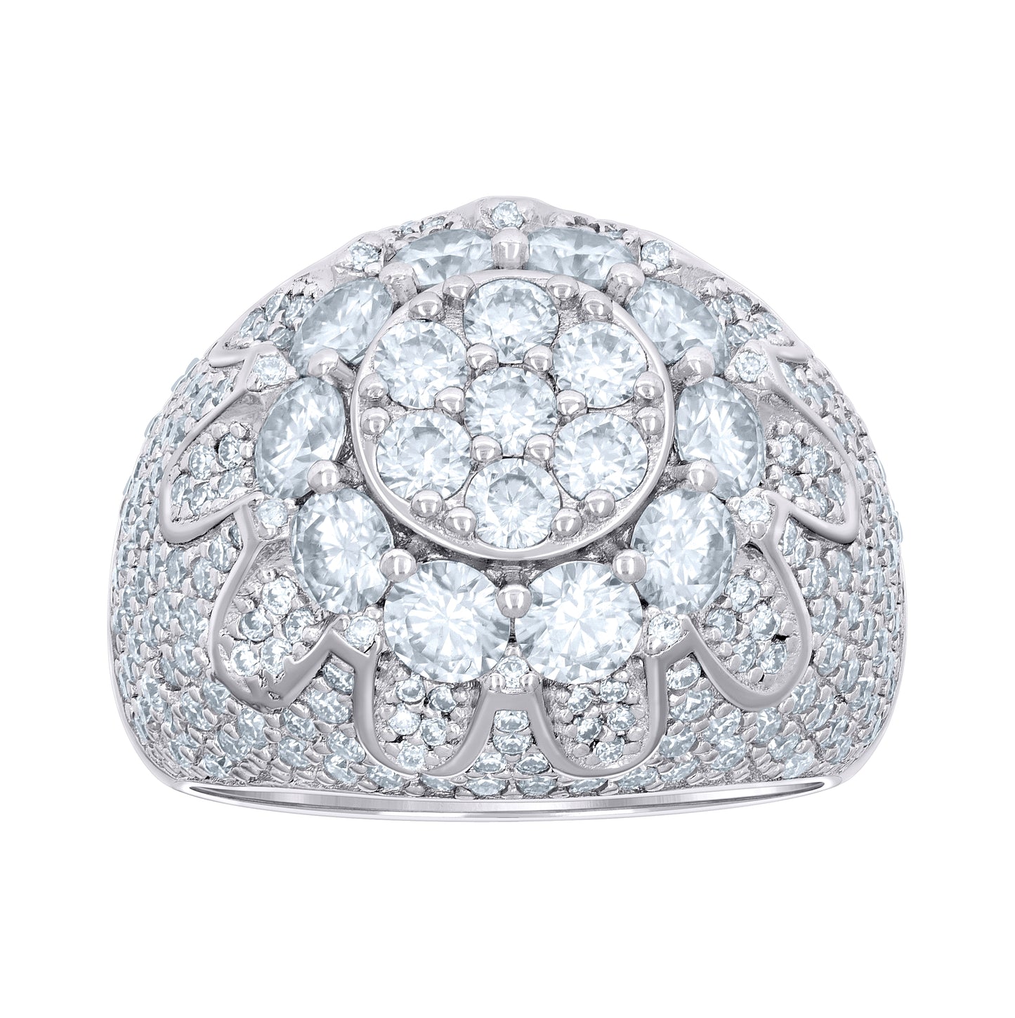 Sterling Silver Mens 6.52ct Moissanite Fashion Bridal Anniversary Wedding Engagement Band Ring