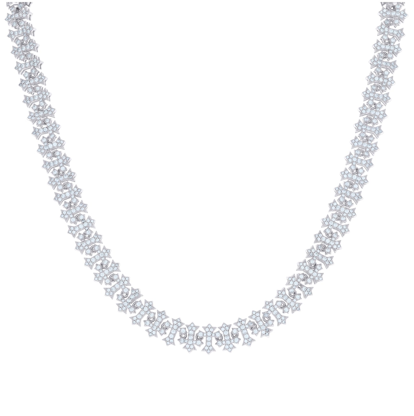 Sterling Silver Womens Cubic-Zirconia Fashion 10mm Chain Necklace