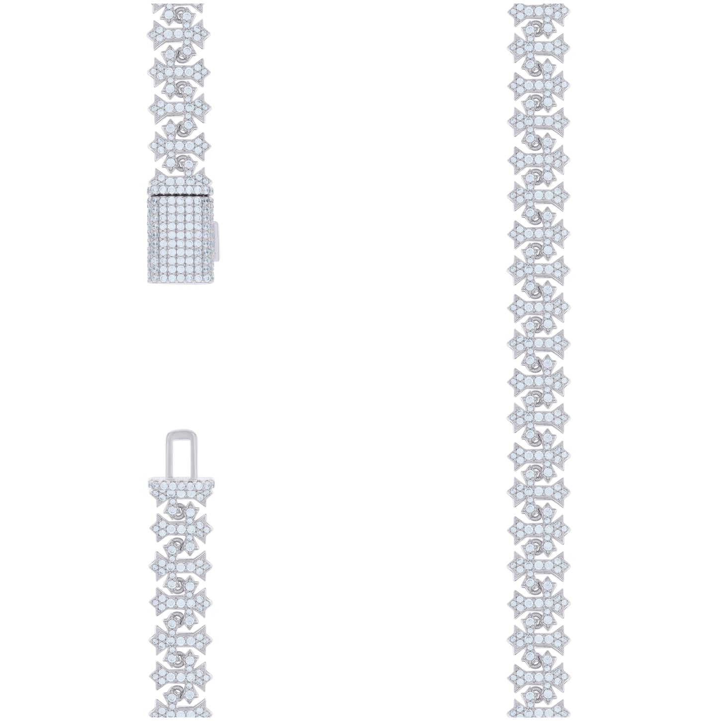 Sterling Silver Womens Cubic-Zirconia Fashion 10mm Chain Necklace