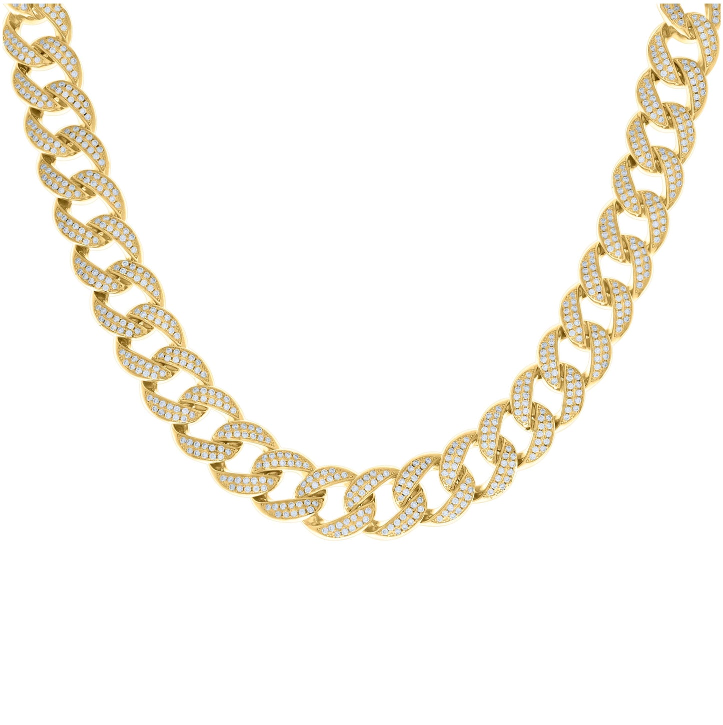 Sterling Silver Moissanite Miami Cuban Chain 14mm