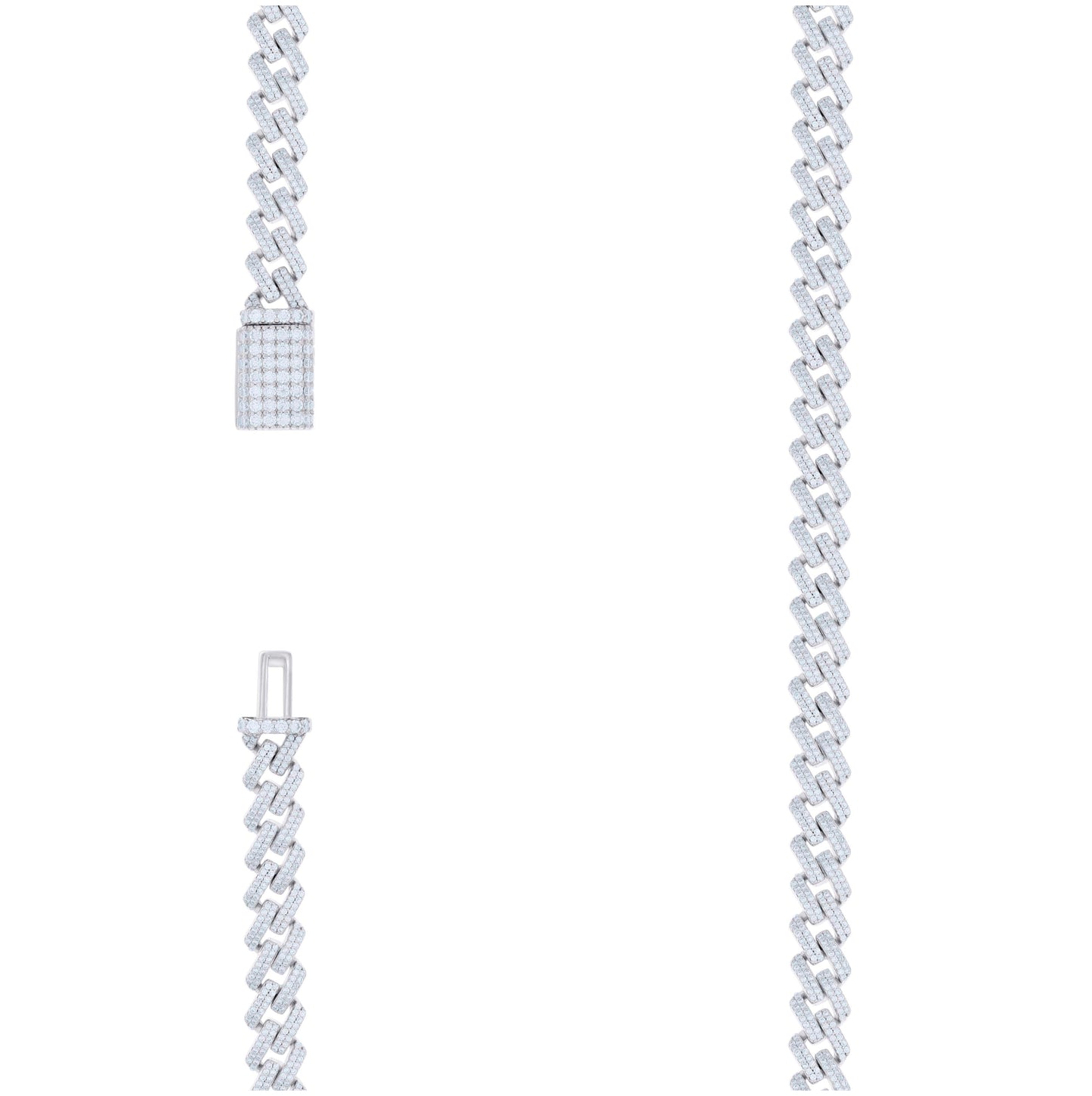 Sterling Silver Moissanite Miami Cuban Chain 7mm