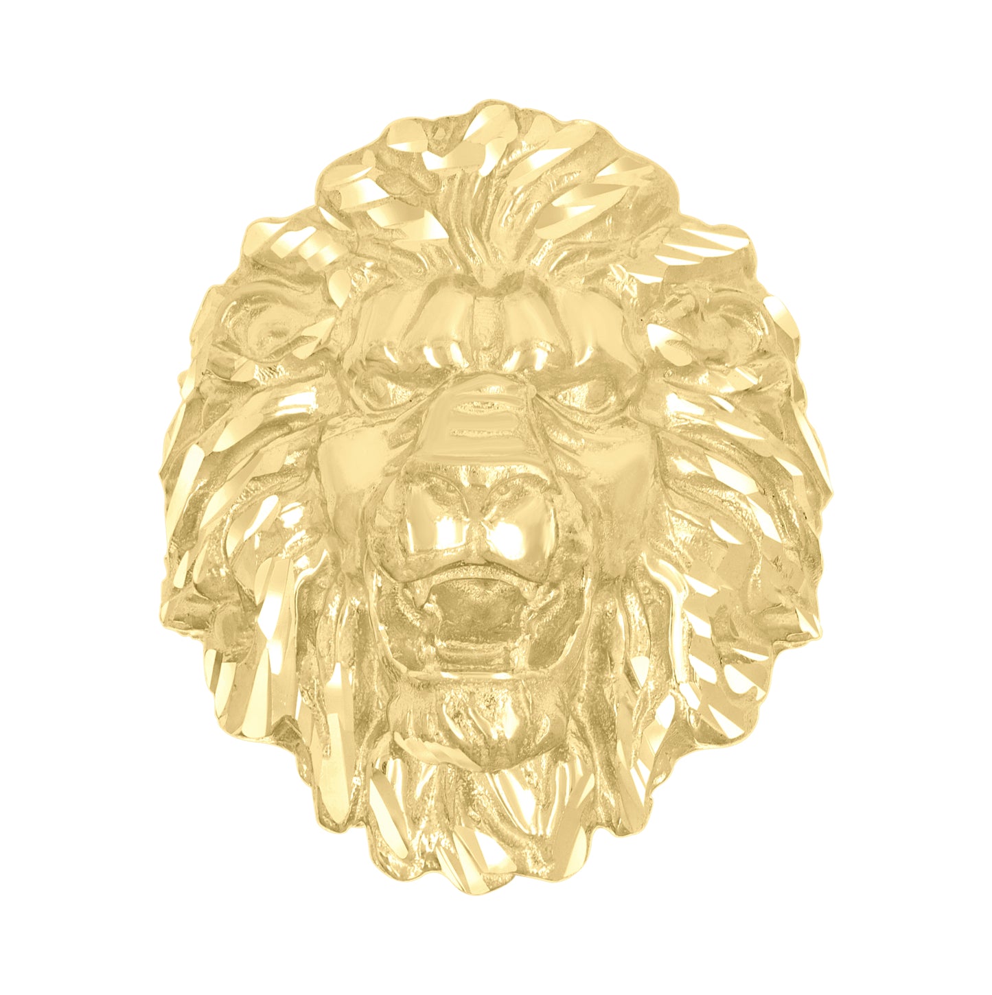 10K Yellow Gold Mens Leo/Lion Head Animal Wildlife Ring