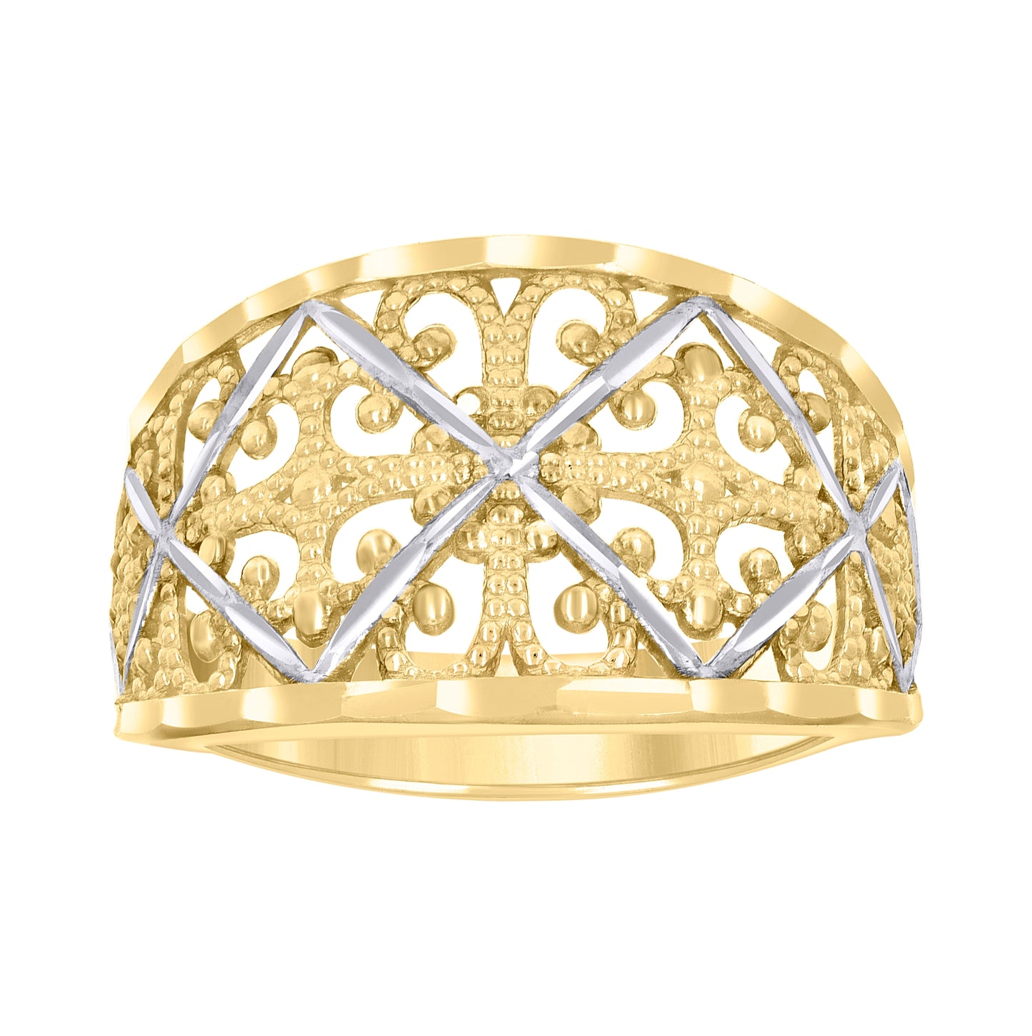10K Two-tone Gold Womens Fashion Ring