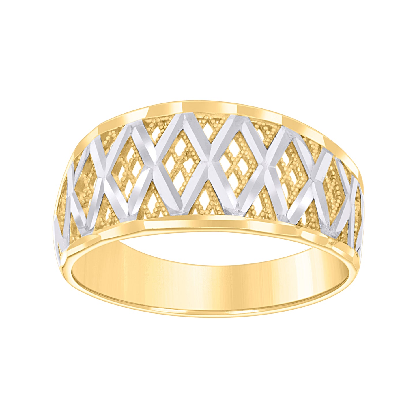 10K Two-tone Gold Womens Fashion Ring