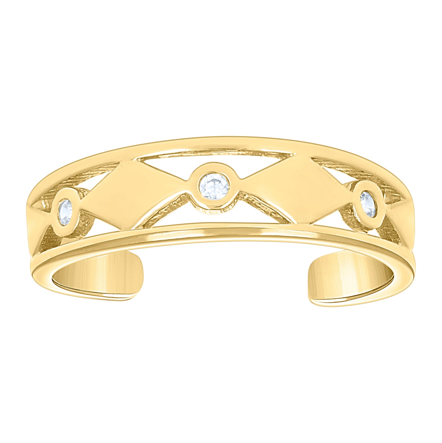 10K Yellow Gold Womens Cubic-Zirconia Fashion Toe Ring