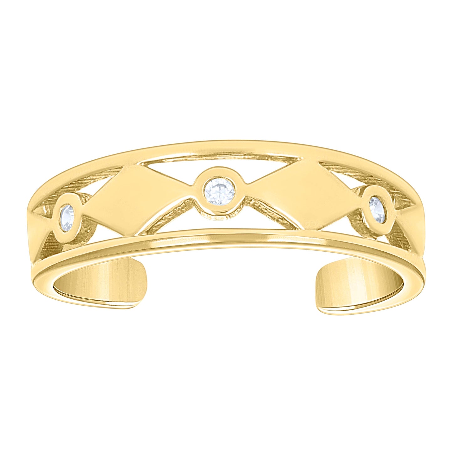 14K Yellow Gold Womens Cubic-Zirconia Fashion Toe Ring