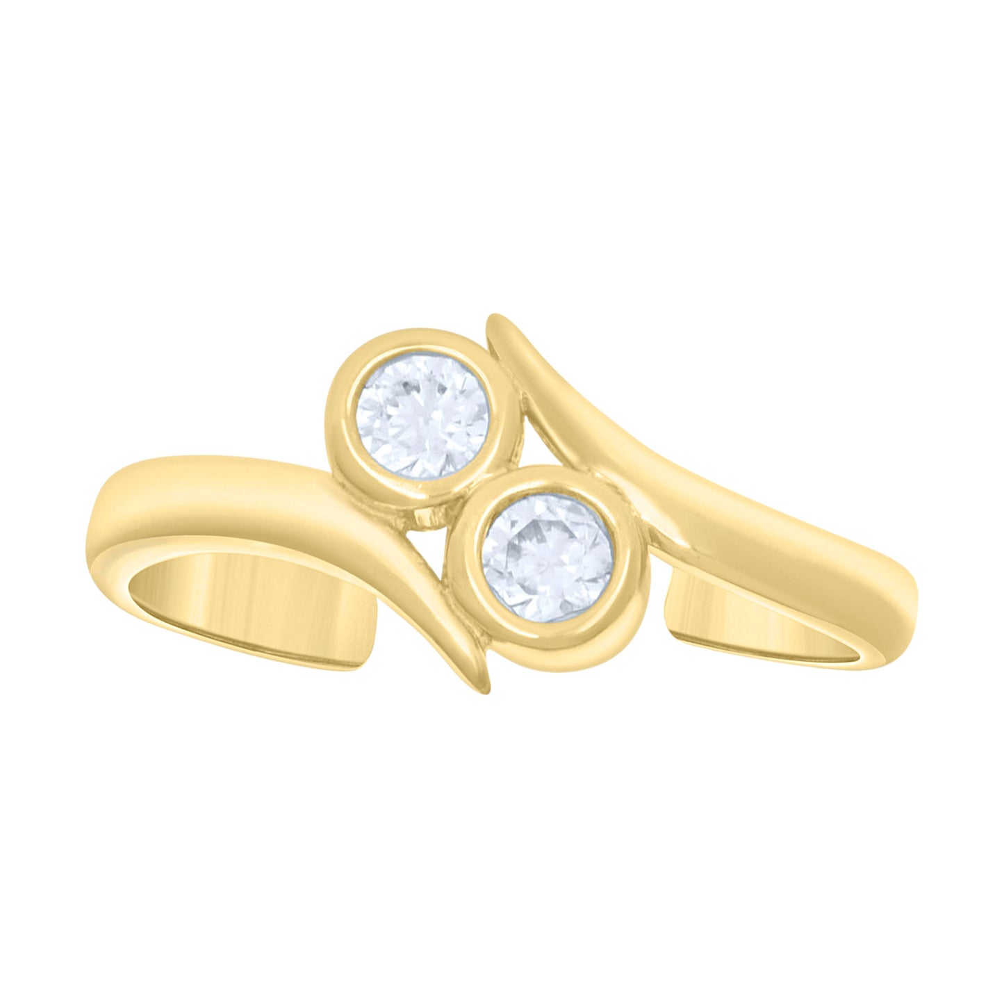14K Yellow Gold Womens Cubic-Zirconia Fashion Toe Ring