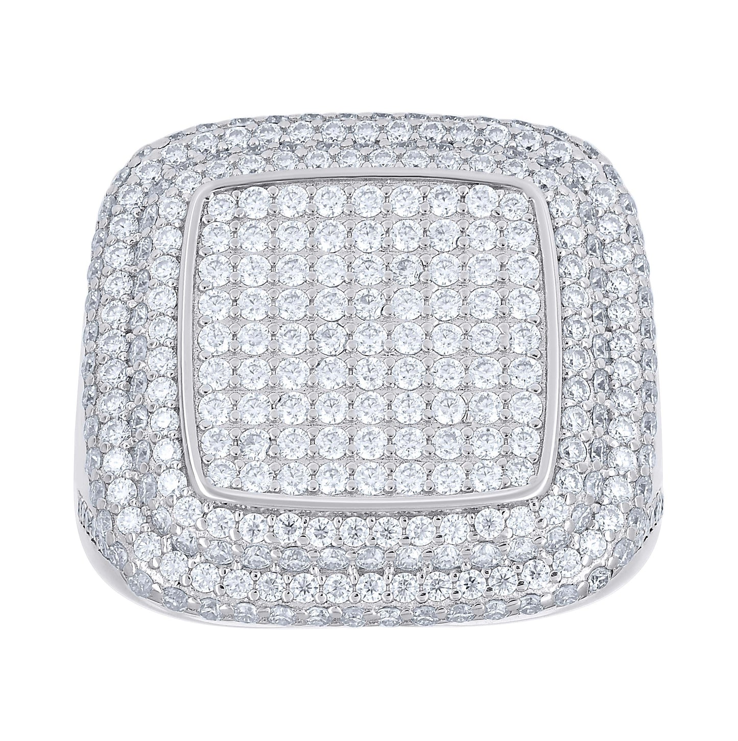 Sterling Silver Men's Moissanite Square Head Fashion Bridal Anniversary Wedding Engagement Band Ring