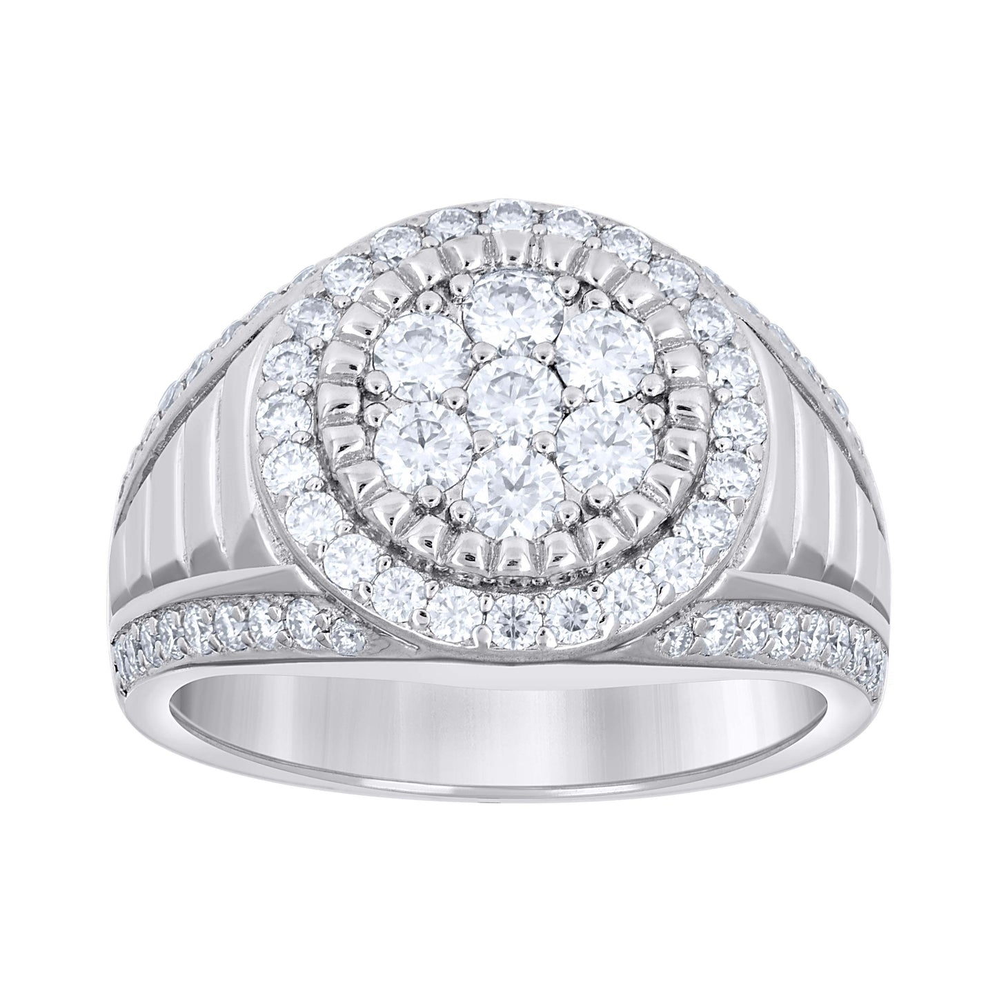 Sterling Silver Mens Moissanite Round Head Fashion Bridal Anniversary Wedding Engagement Band Ring