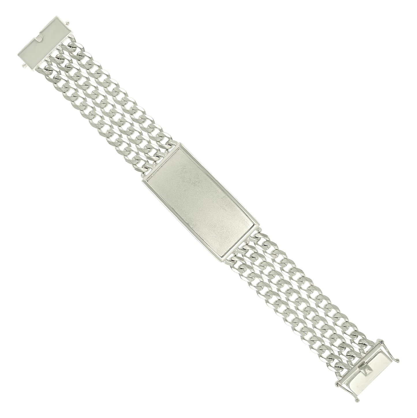 Sterling Silver Mens Cuban Link ID Bracelet Size 8 Inches