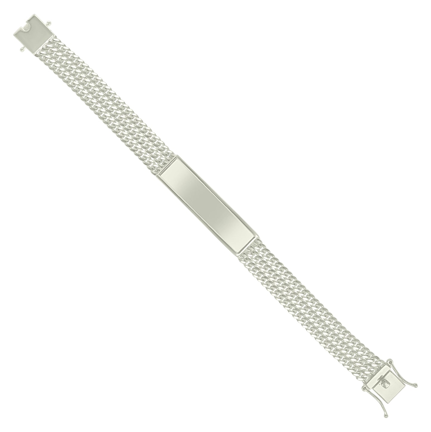 Sterling Silver Mens Cuban Link ID Bracelet Size 8 Inches
