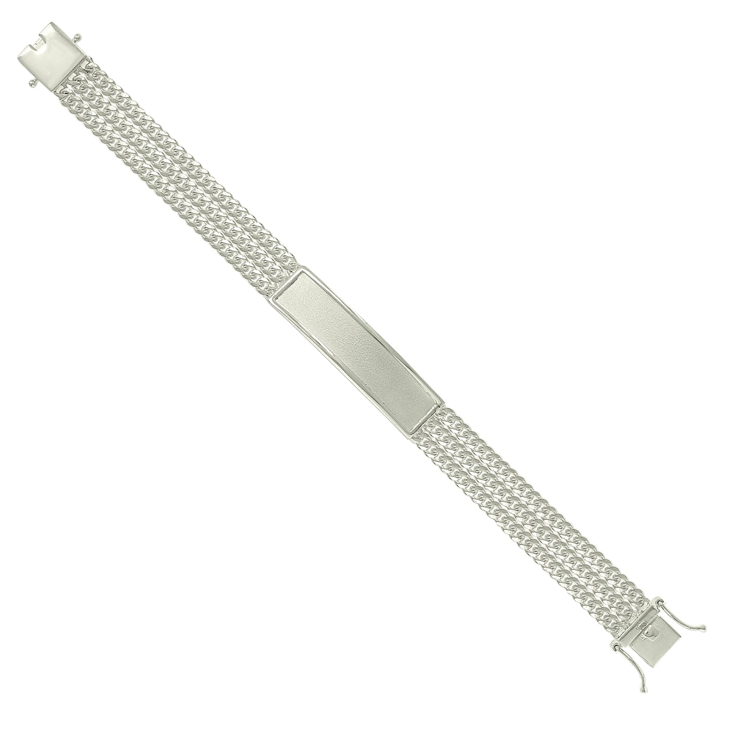 Sterling Silver Mens Cuban Link ID Bracelet Size 8 Inches