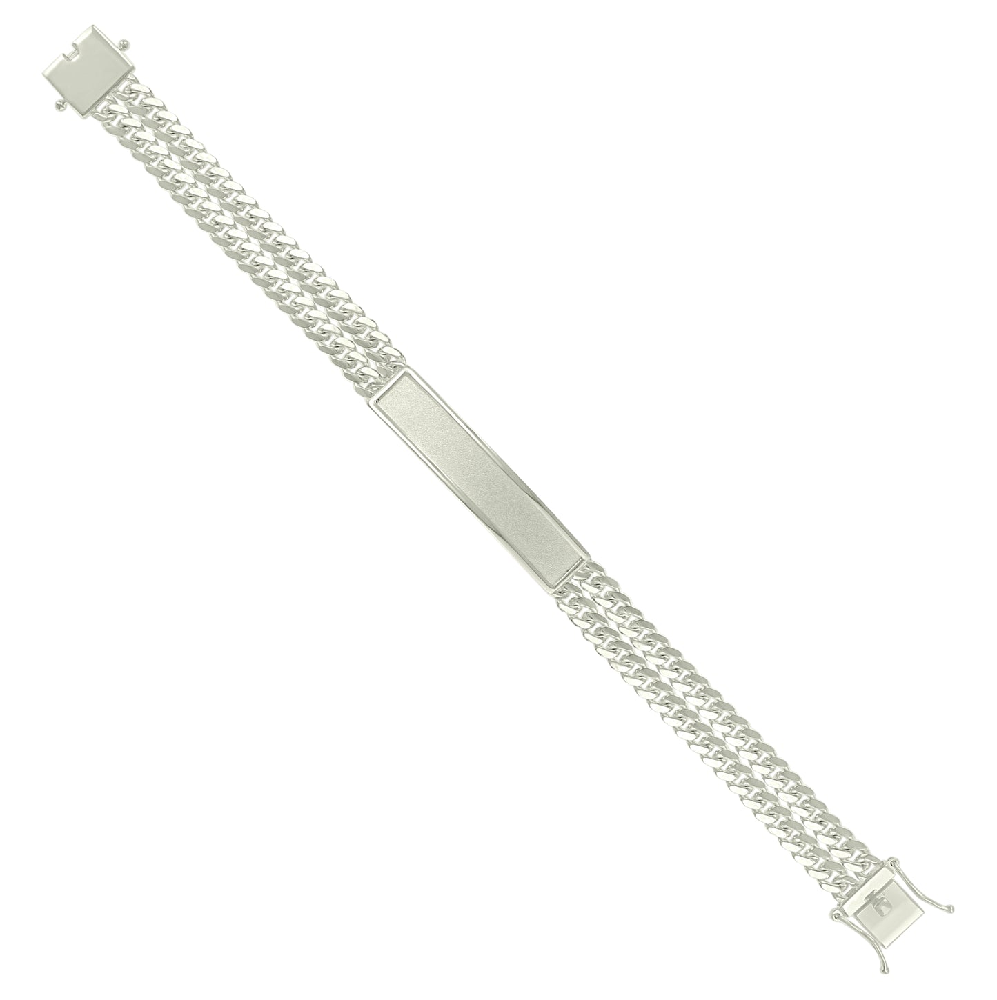 Sterling Silver Mens Cuban Link ID Bracelet Size 8 Inches