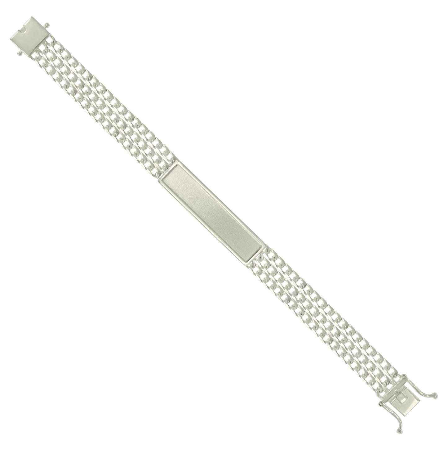 Sterling Silver Mens Cuban Link ID Bracelet Size 8 Inches