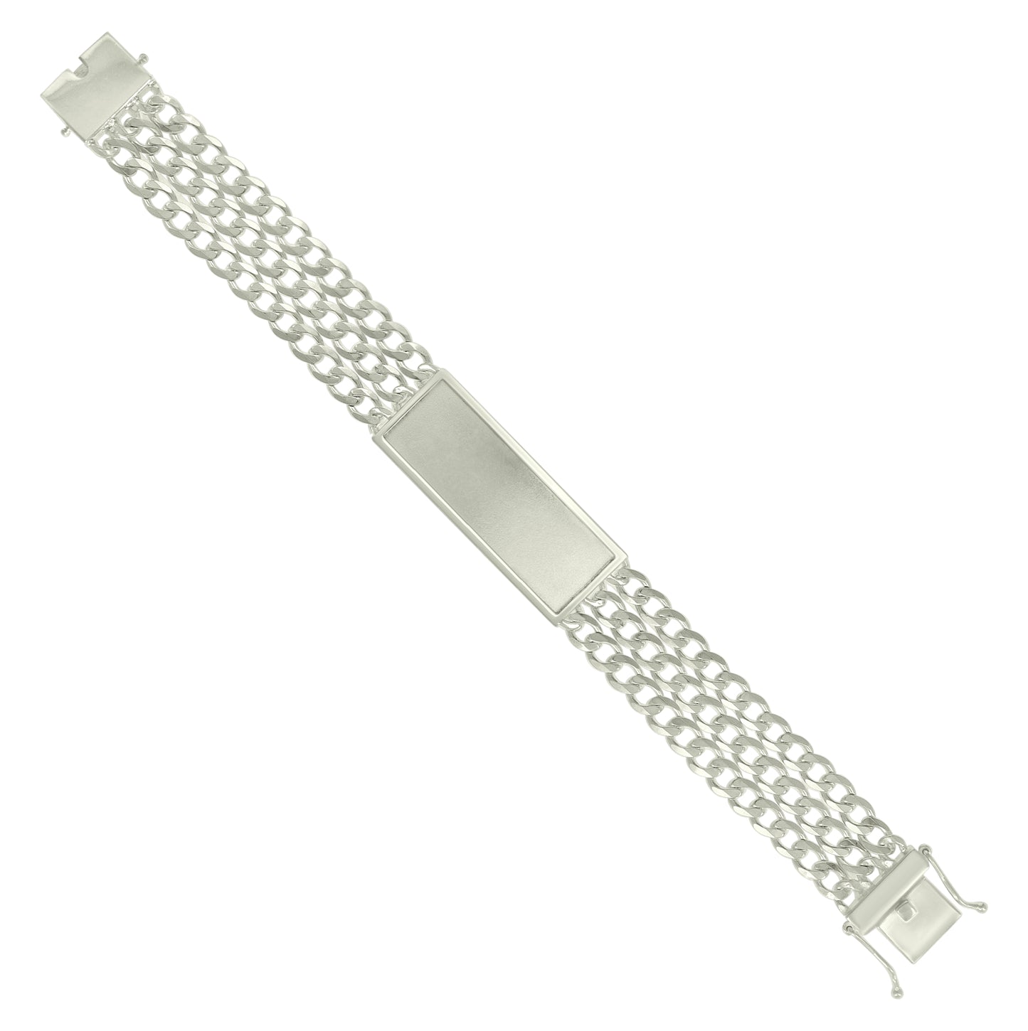 Sterling Silver Mens Cuban Link ID Bracelet Size 8 Inches