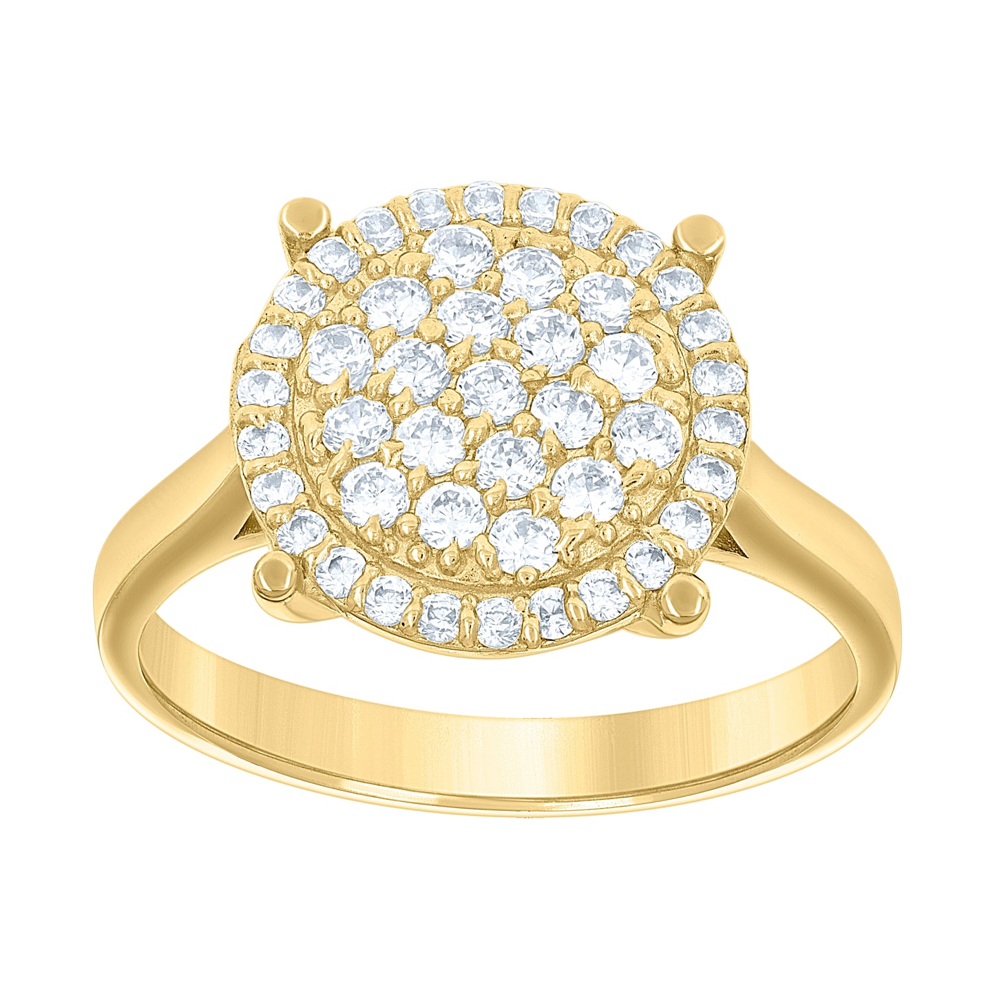 10K Yellow Gold Womens Cubic-Zirconia Engagement Ring