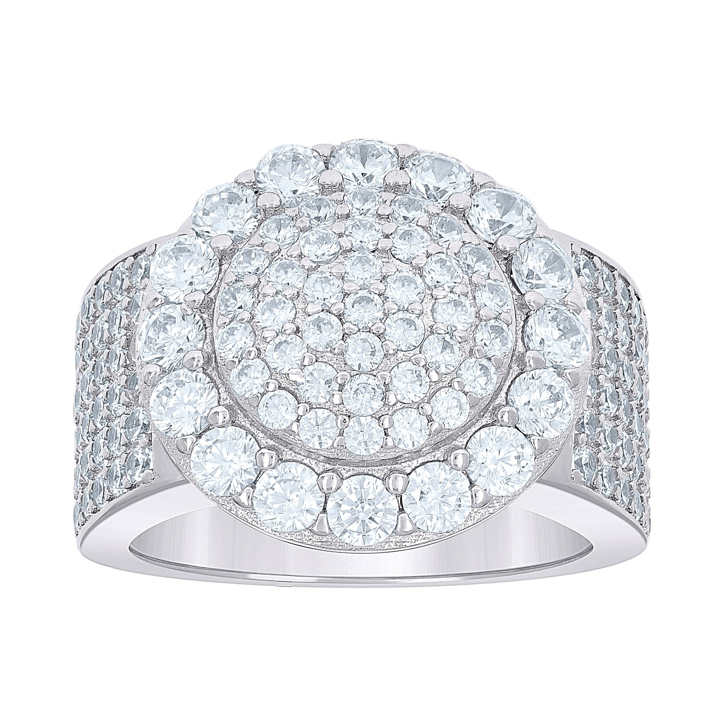 Sterling Silver Men's Cubic-Zirconia Fashion Bridal Anniversary Wedding Engagement Band Ring