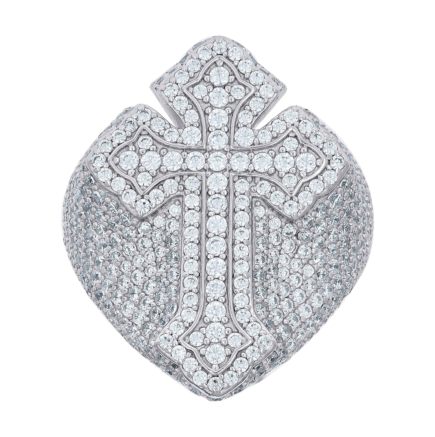 Sterling Silver Men's Cubic-Zirconia Cross Religious Bridal Anniversary Wedding Engagement Band Ring