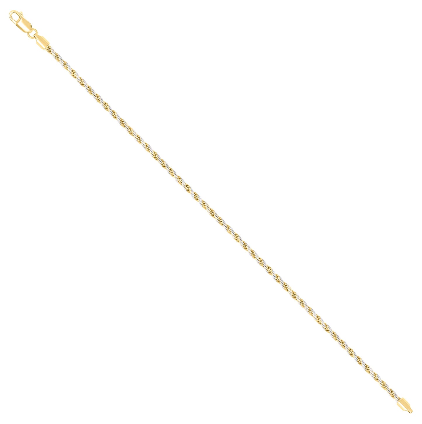 Sterling Silver Two Tone Solid Rope Silver Chain