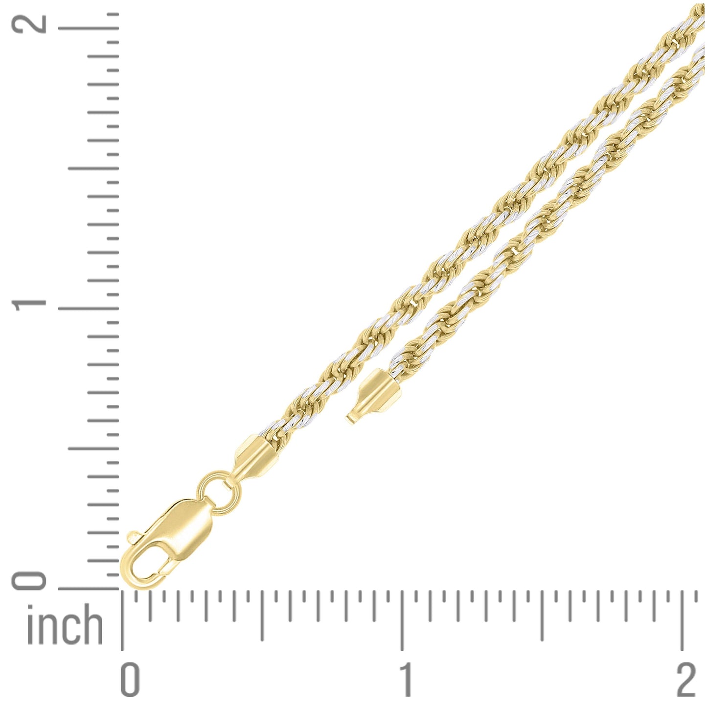 Sterling Silver Two Tone Solid Rope Silver Chain
