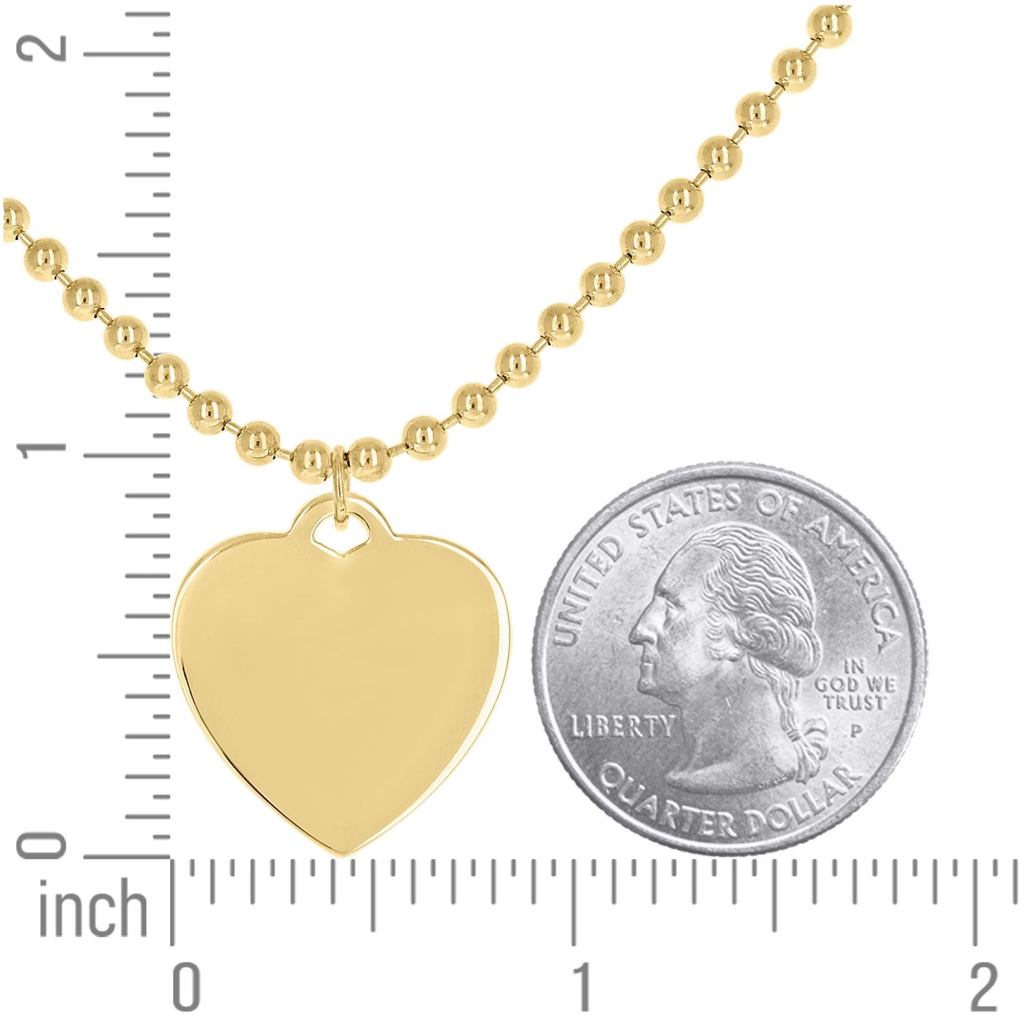 Sterling Silver Womens Heart Charm Beaded Necklace Size 20 Inches