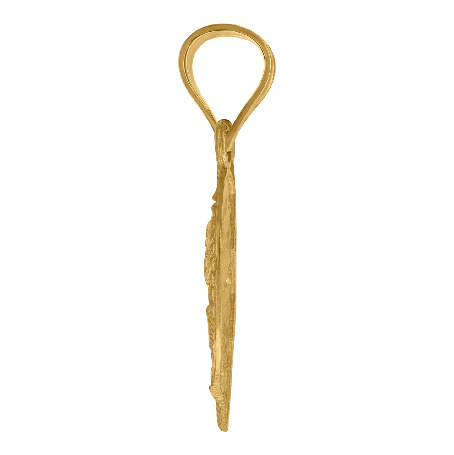 10K Yellow Gold Diamond-Cut Unisex Te Amo Broken Heart Charm Pendant