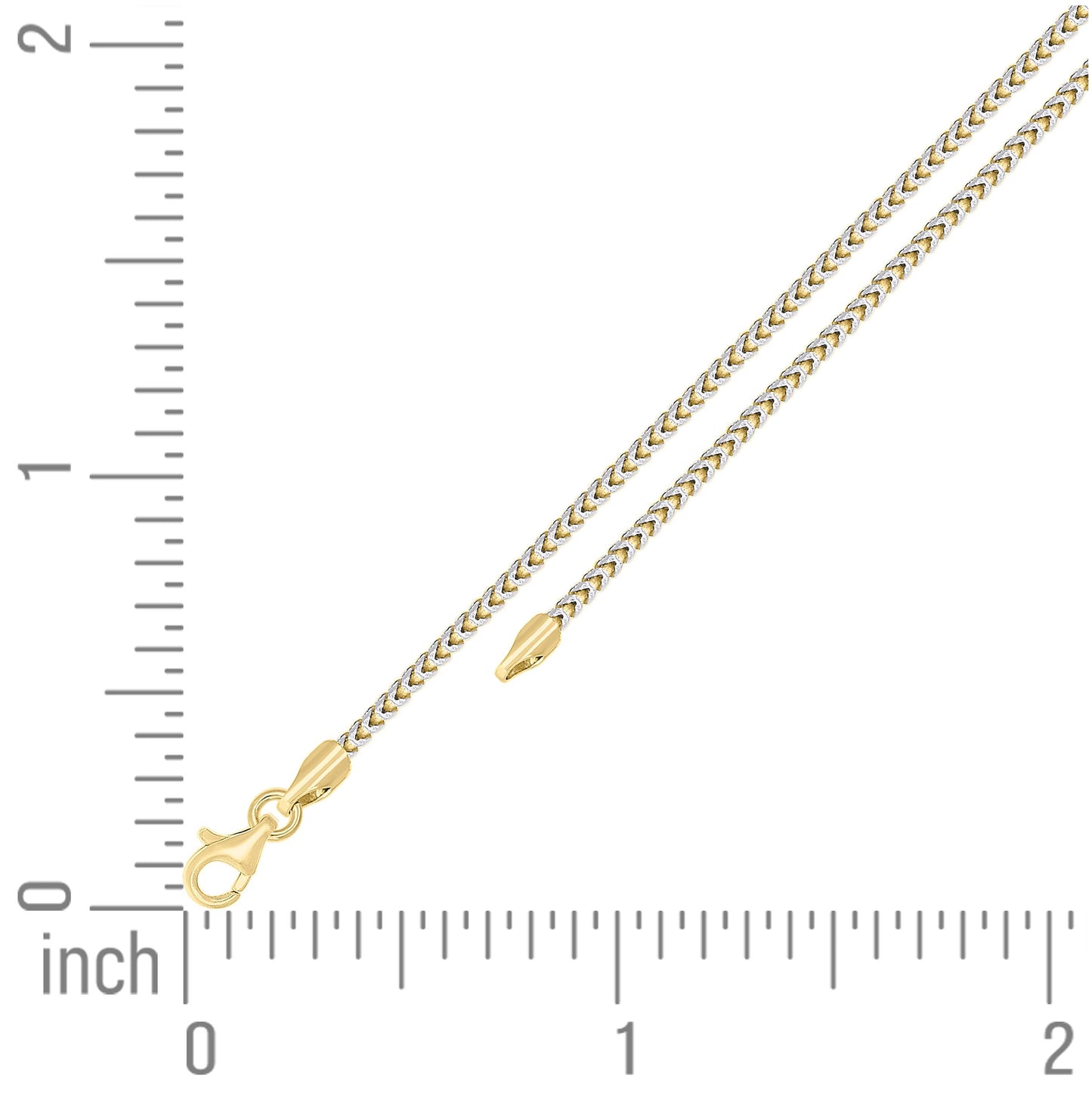 Sterling Silver Yellow-Tone Or Rose Tone Or Two Tone Solid Franco Chain