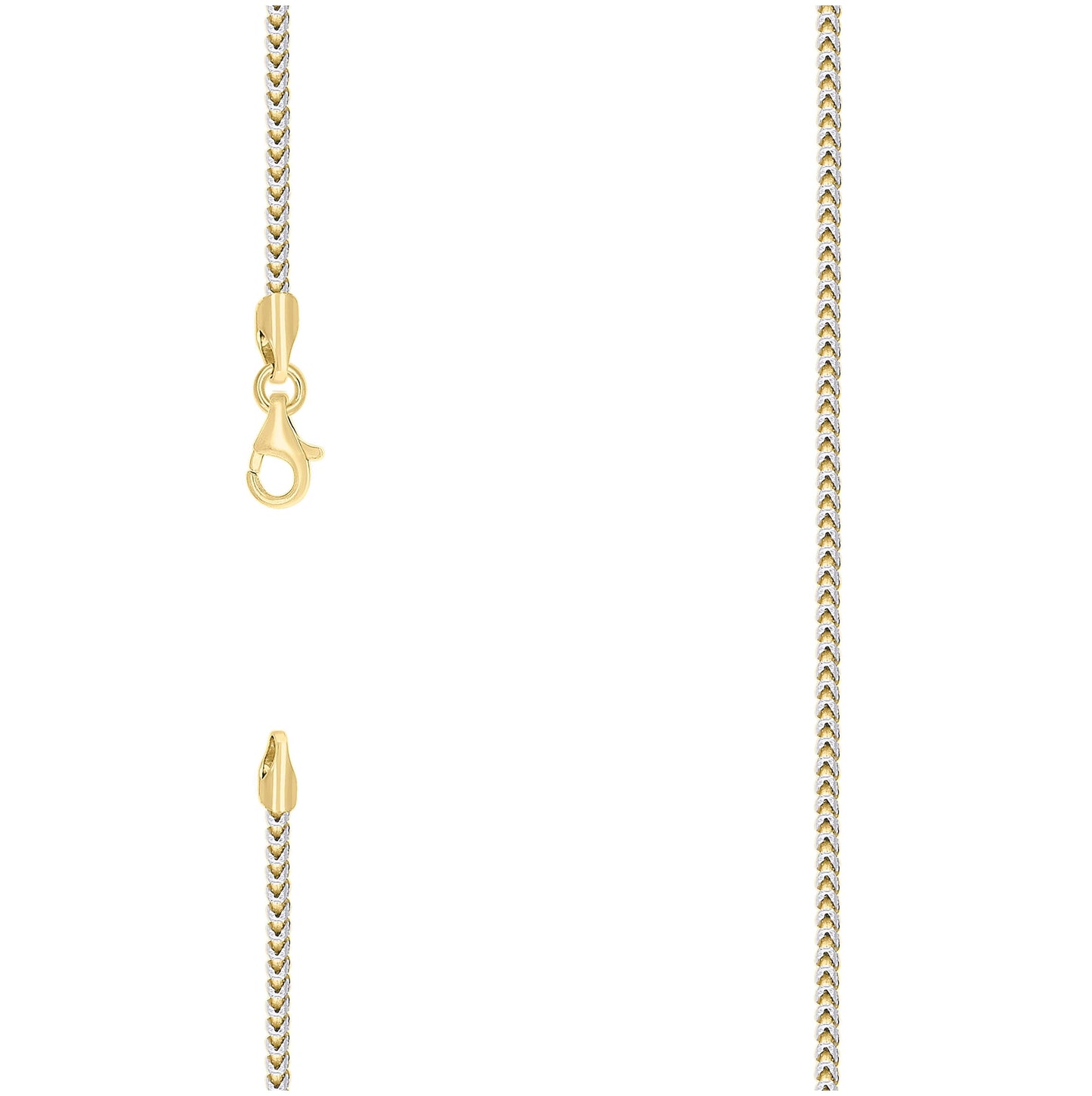 Sterling Silver Yellow-Tone Or Rose Tone Or Two Tone Solid Franco Chain