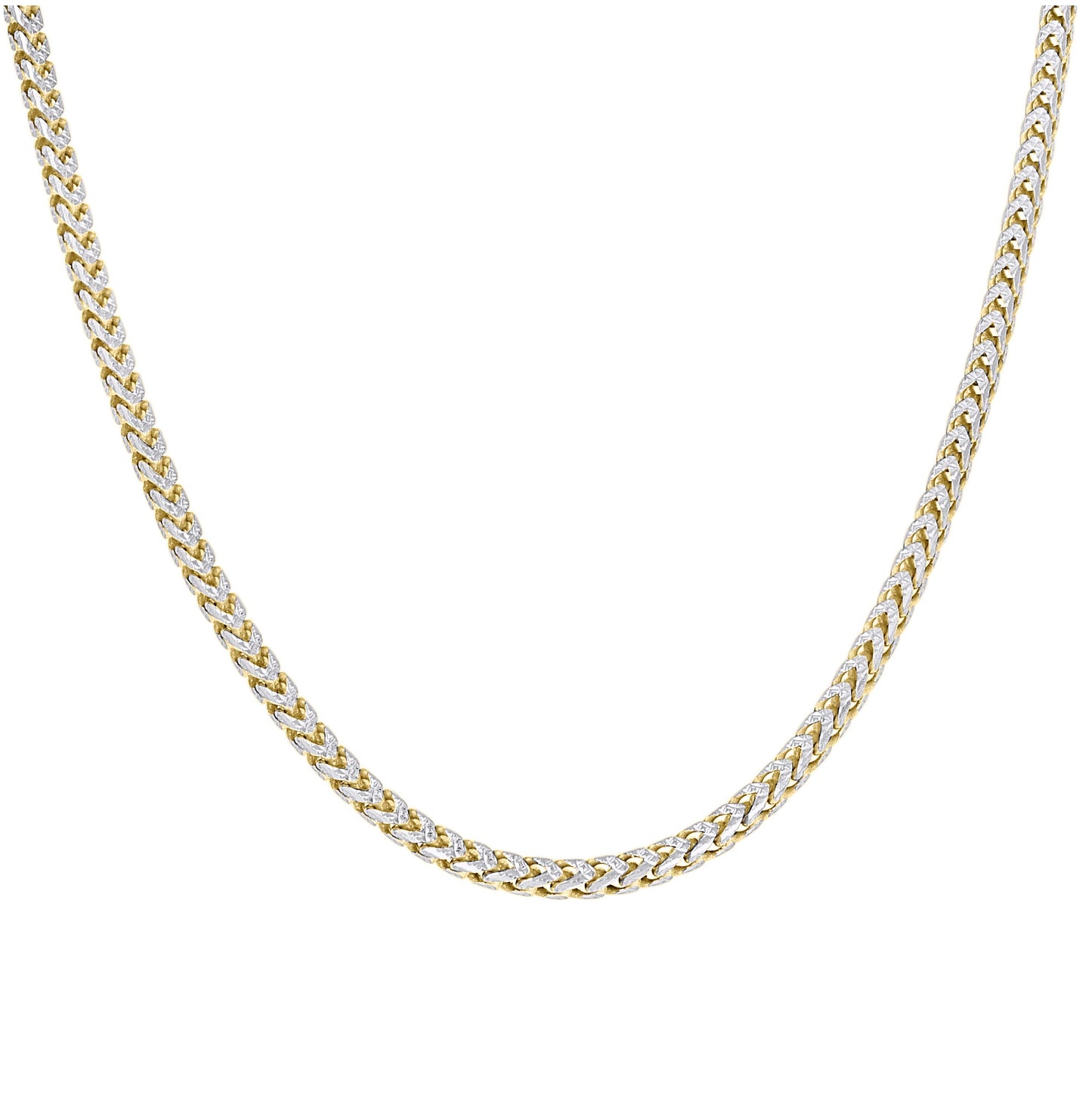 Sterling Silver Yellow-Tone Or Rose Tone Or Two Tone Solid Franco Chain