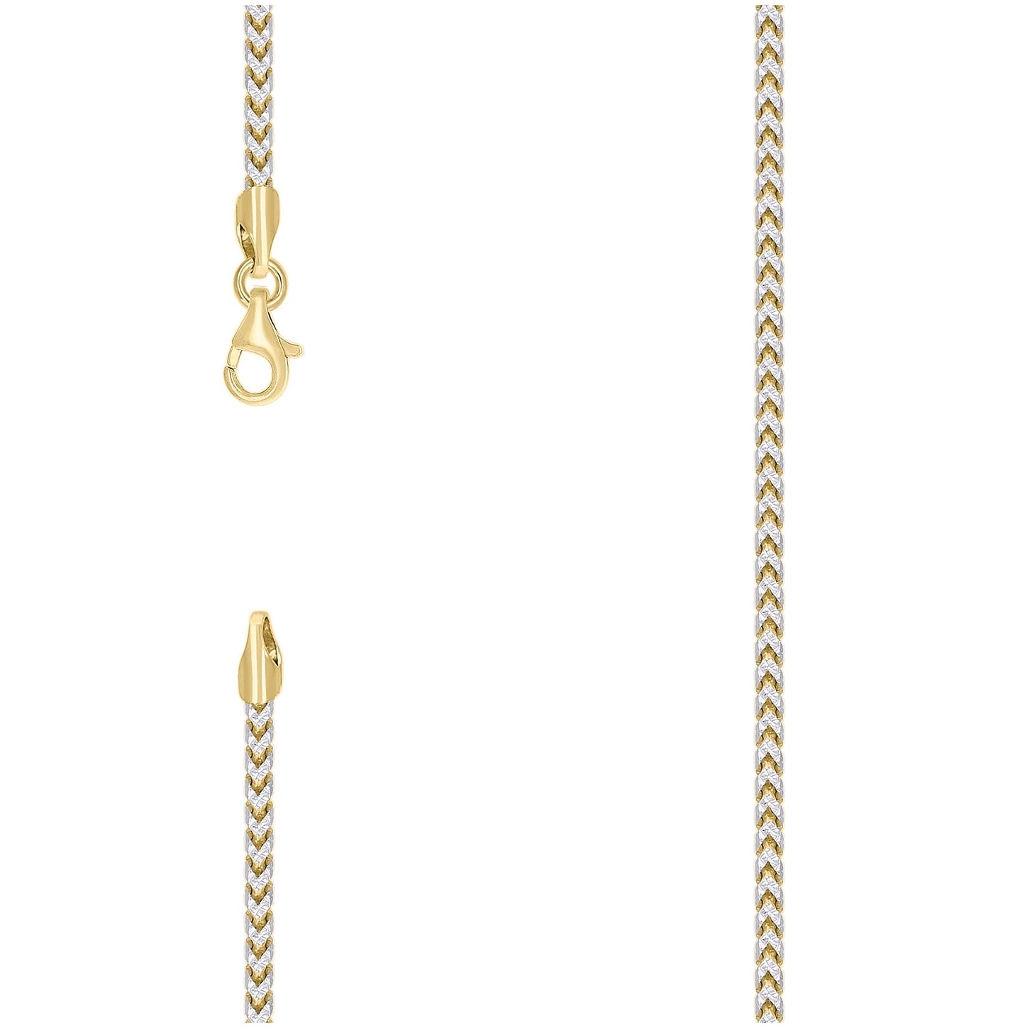 Sterling Silver Yellow-Tone Or Rose Tone Or Two Tone Solid Franco Chain