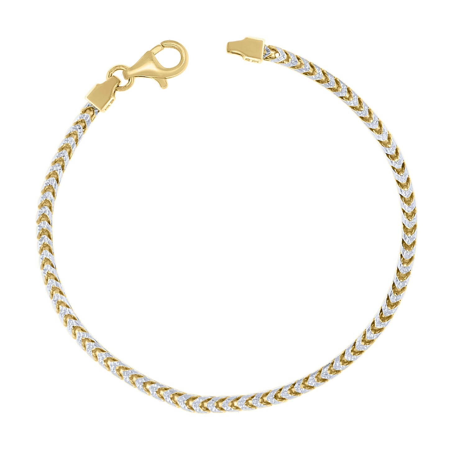 Sterling Silver Yellow-Tone Or Rose Tone Or Two Tone Solid Franco Chain