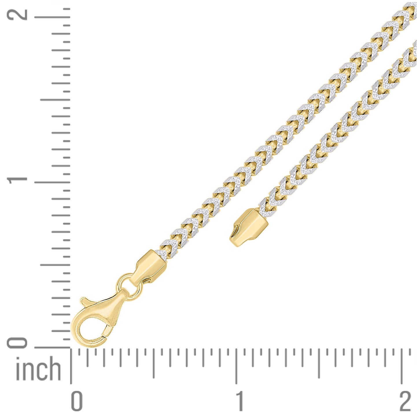 Sterling Silver Yellow-Tone Or Rose Tone Or Two Tone Solid Franco Chain