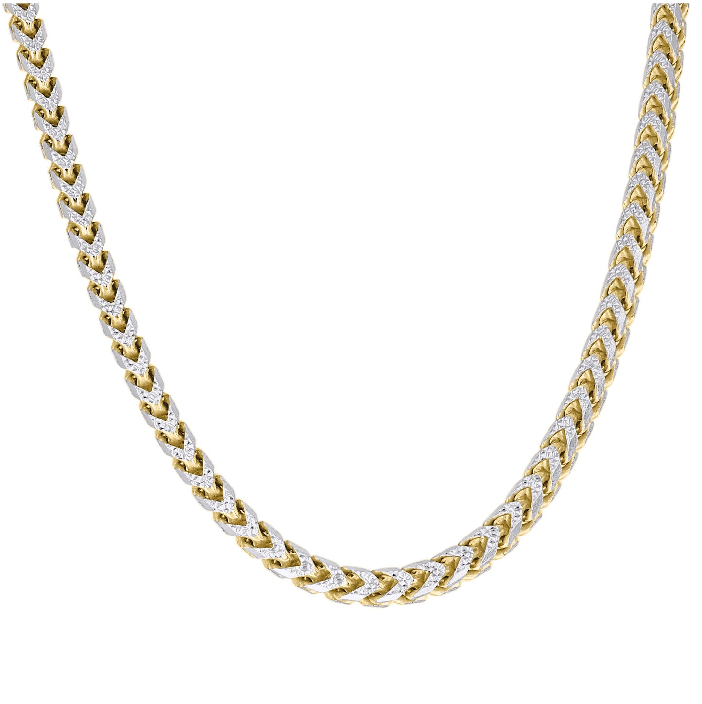 Sterling Silver Yellow-Tone Or Rose Tone Or Two Tone Solid Franco Chain