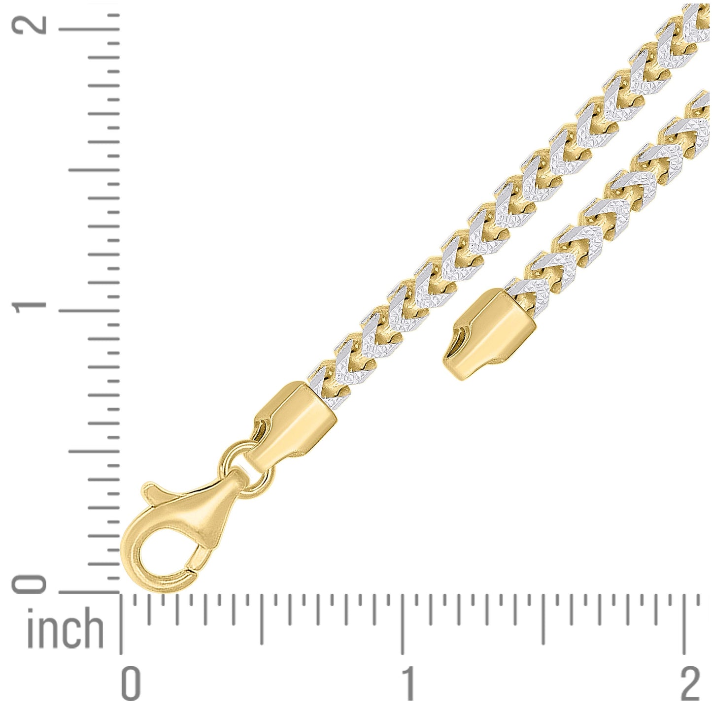 Sterling Silver Yellow-Tone Or Rose Tone Or Two Tone Solid Franco Chain