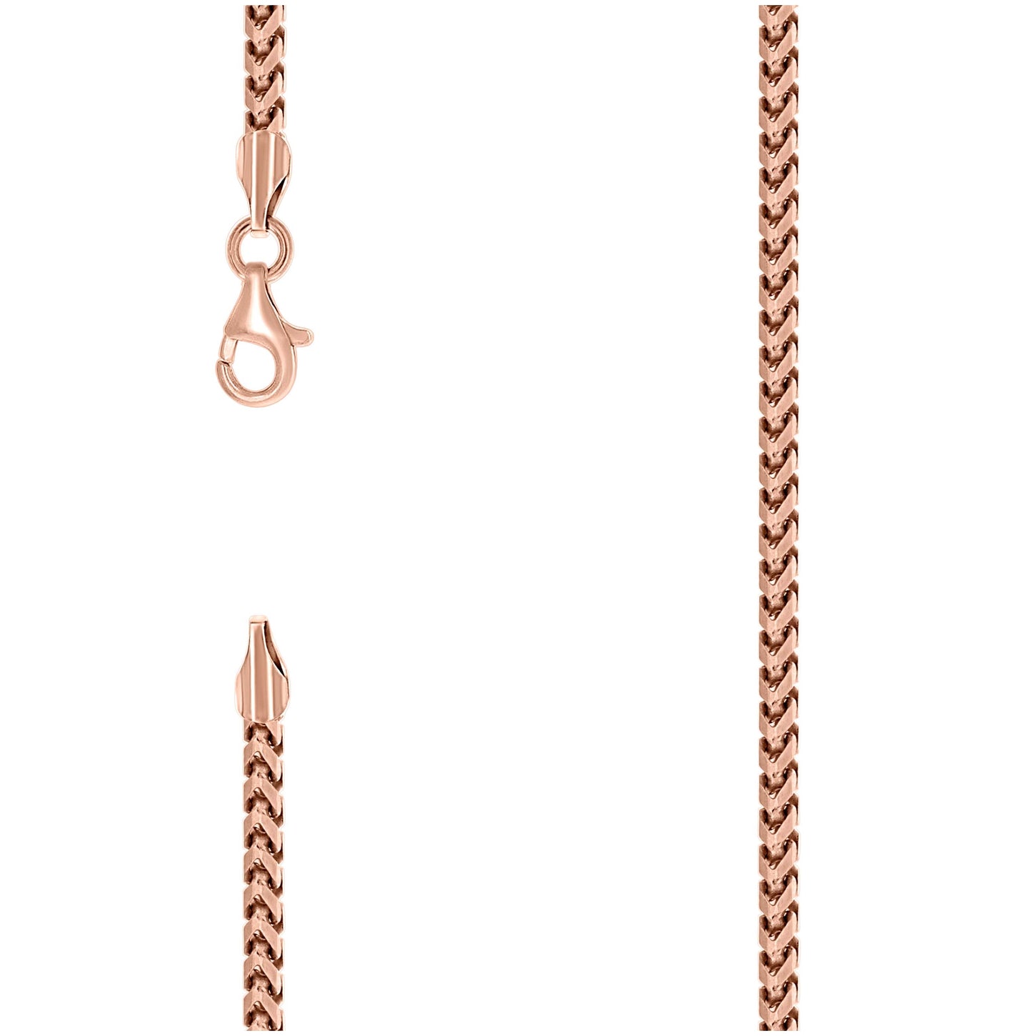 Sterling Silver Yellow-Tone Or Rose Tone Or Two Tone Solid Franco Chain