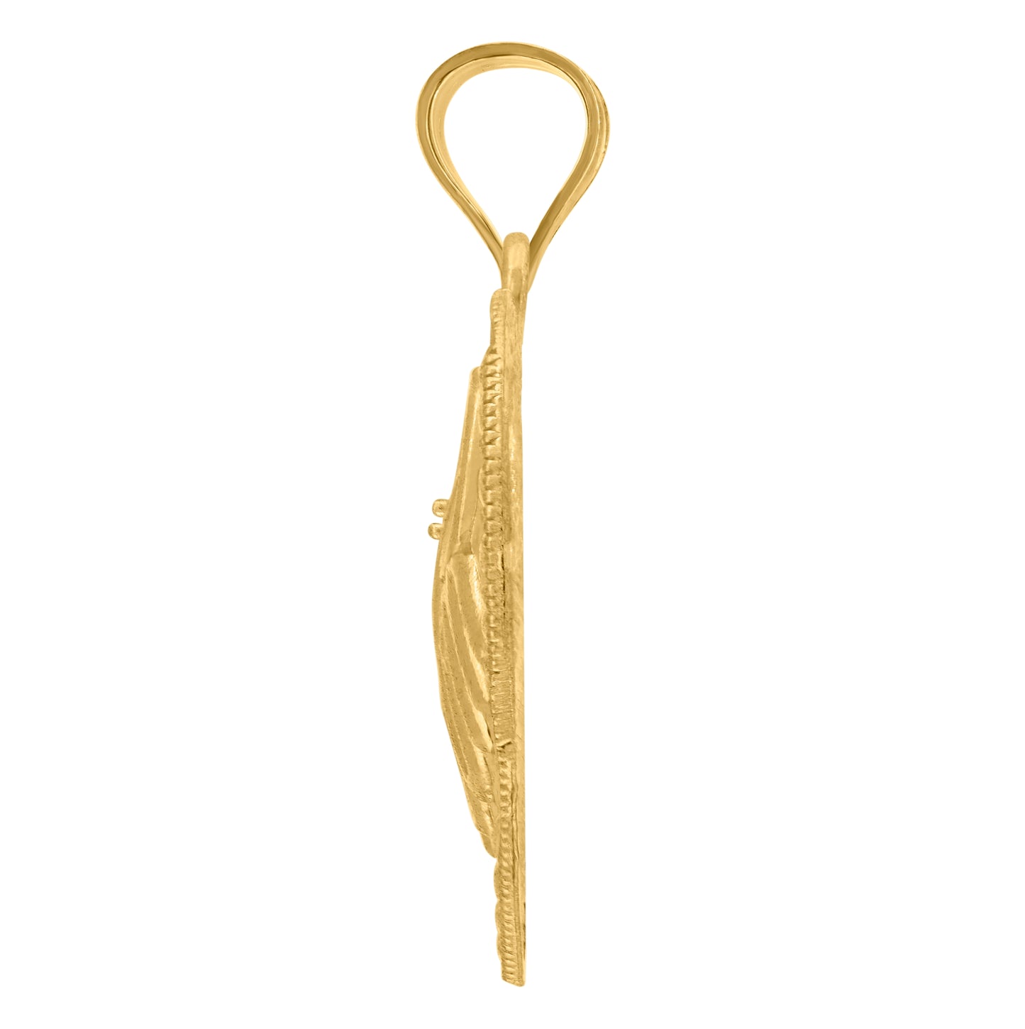10K Yellow Gold Womens Textured Mom Heart Charm Pendant