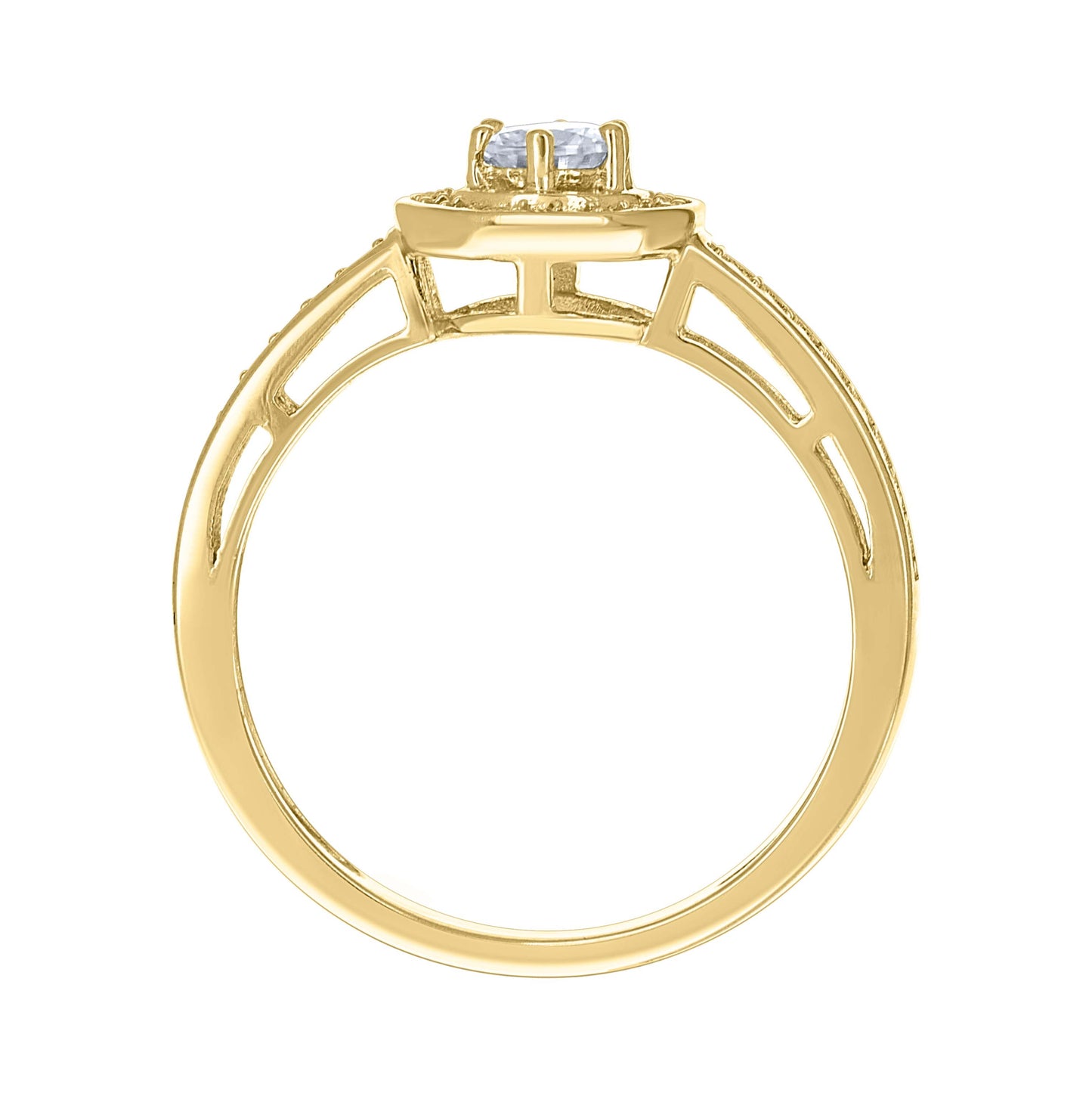 14K Yellow Gold Womens Moissanite Fashion Engagement Ring Size 7