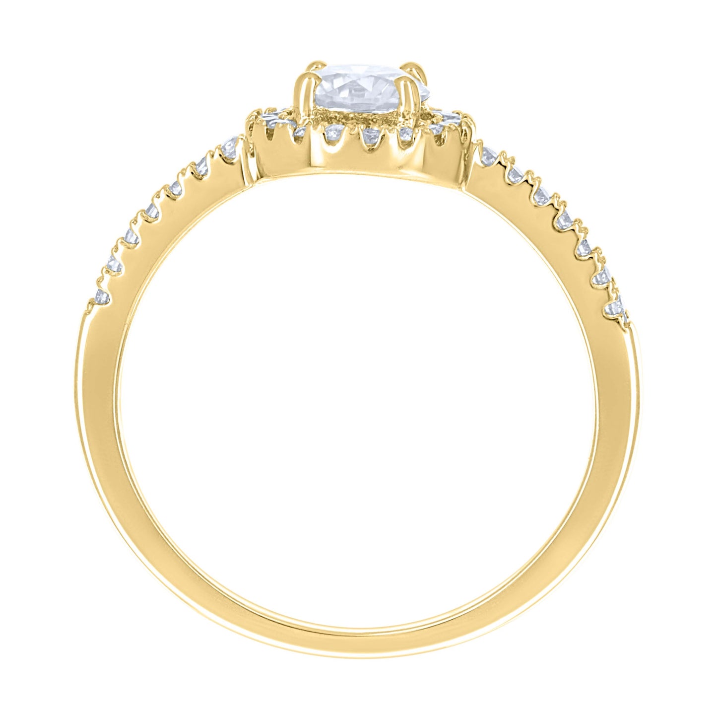 14K Yellow Gold Womens Moissanite Fashion Engagement Ring Size 7