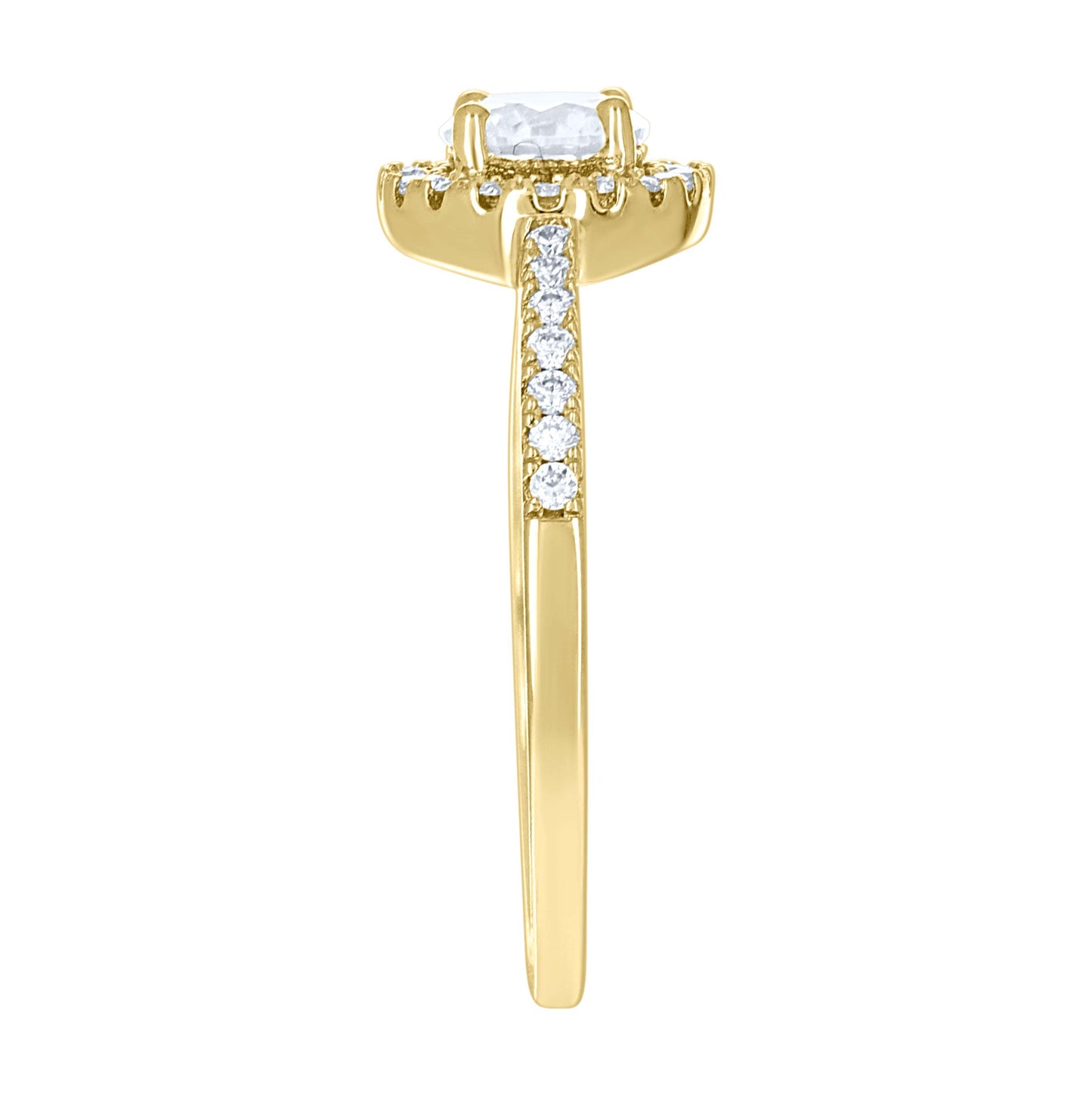 14K Yellow Gold Womens Moissanite Fashion Engagement Ring Size 7