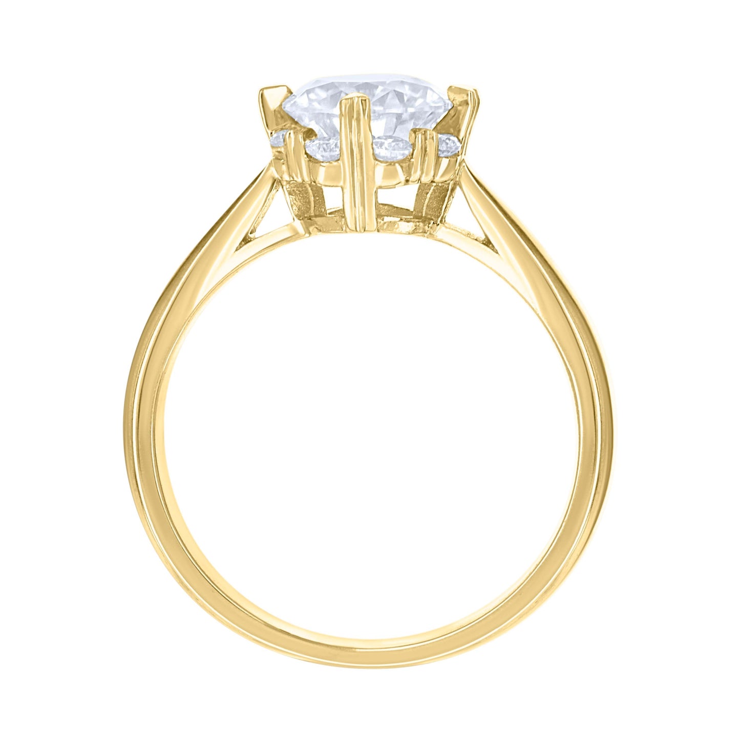 14K Yellow Gold Womens Moissanite Heart Prongs Solitaire Engagement Ring Size 7
