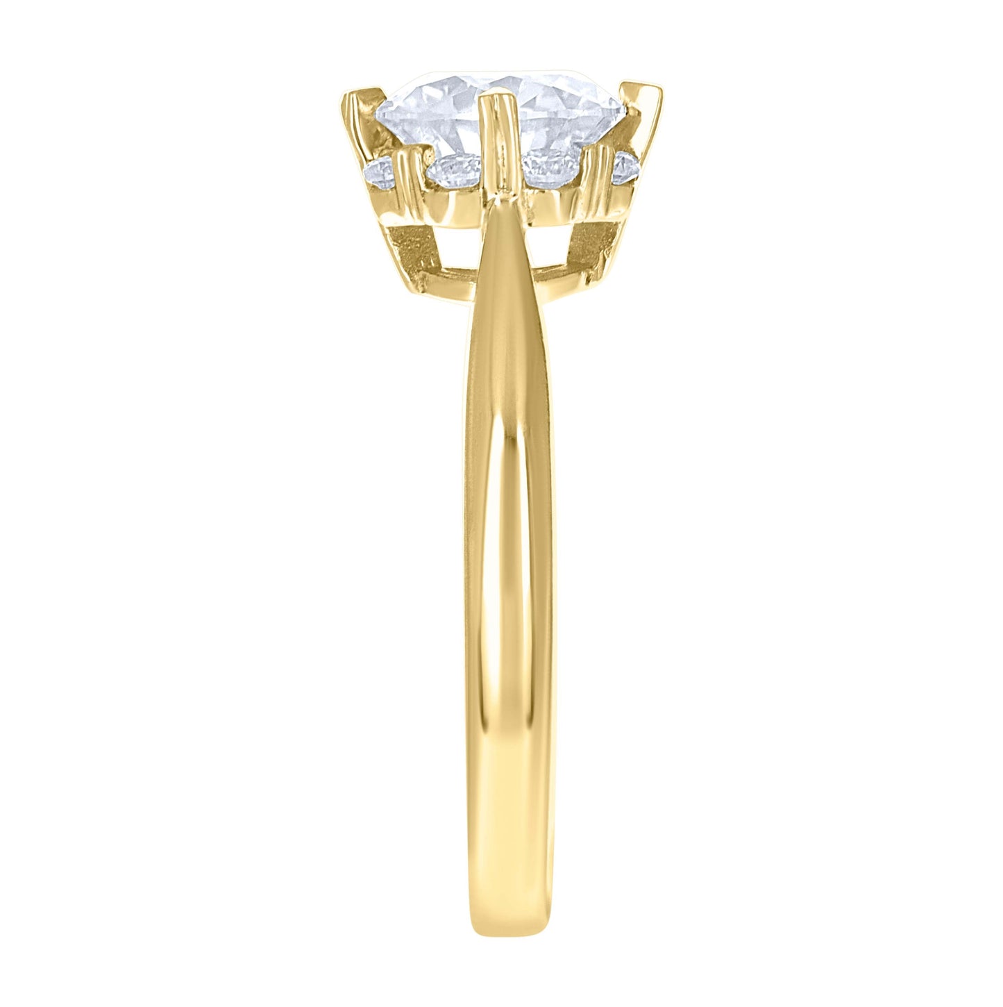 14K Yellow Gold Womens Moissanite Heart Prongs Solitaire Engagement Ring Size 7