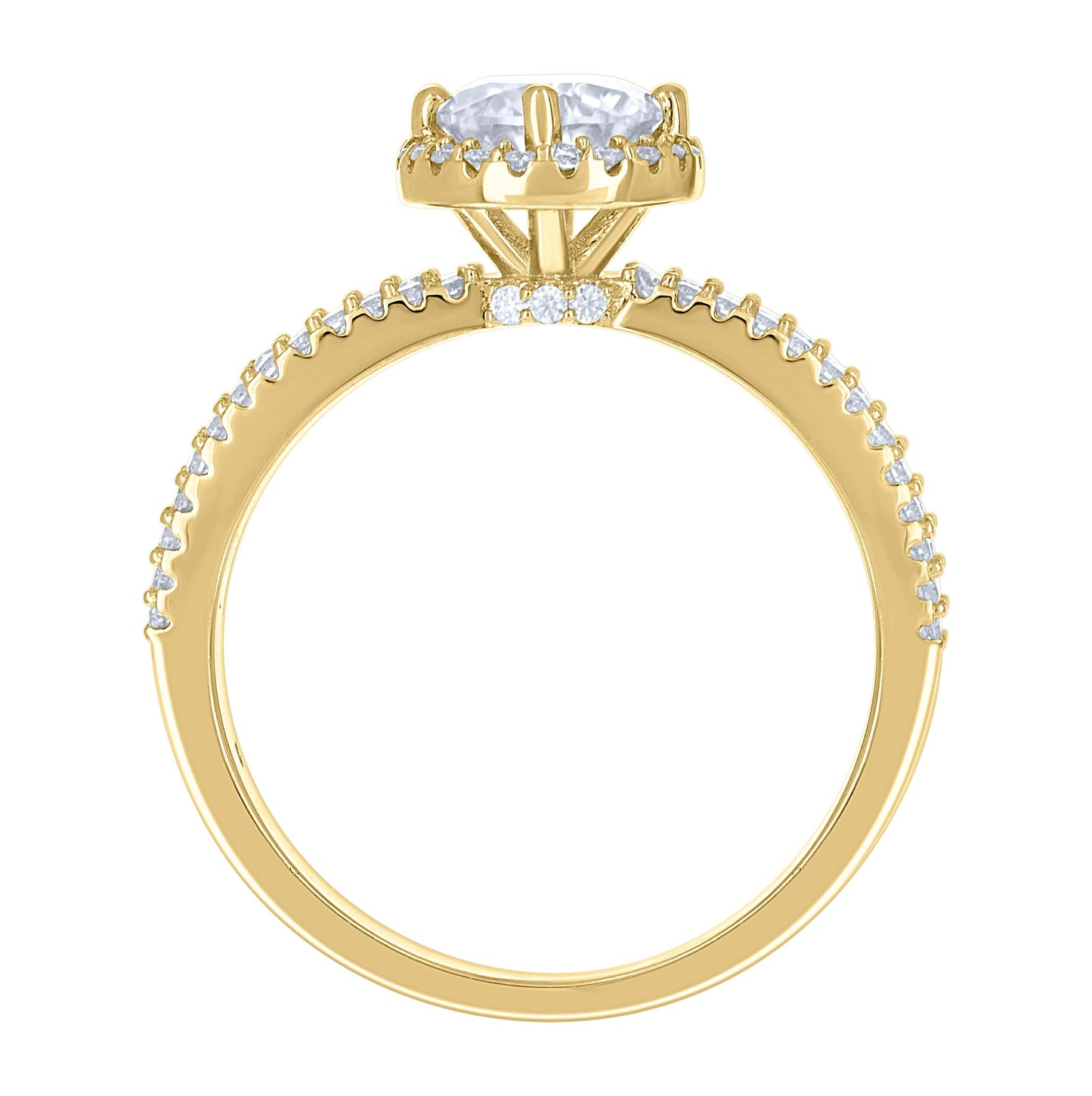 14K Yellow Gold Womens Moissanite Fashion Engagement Ring Size 7