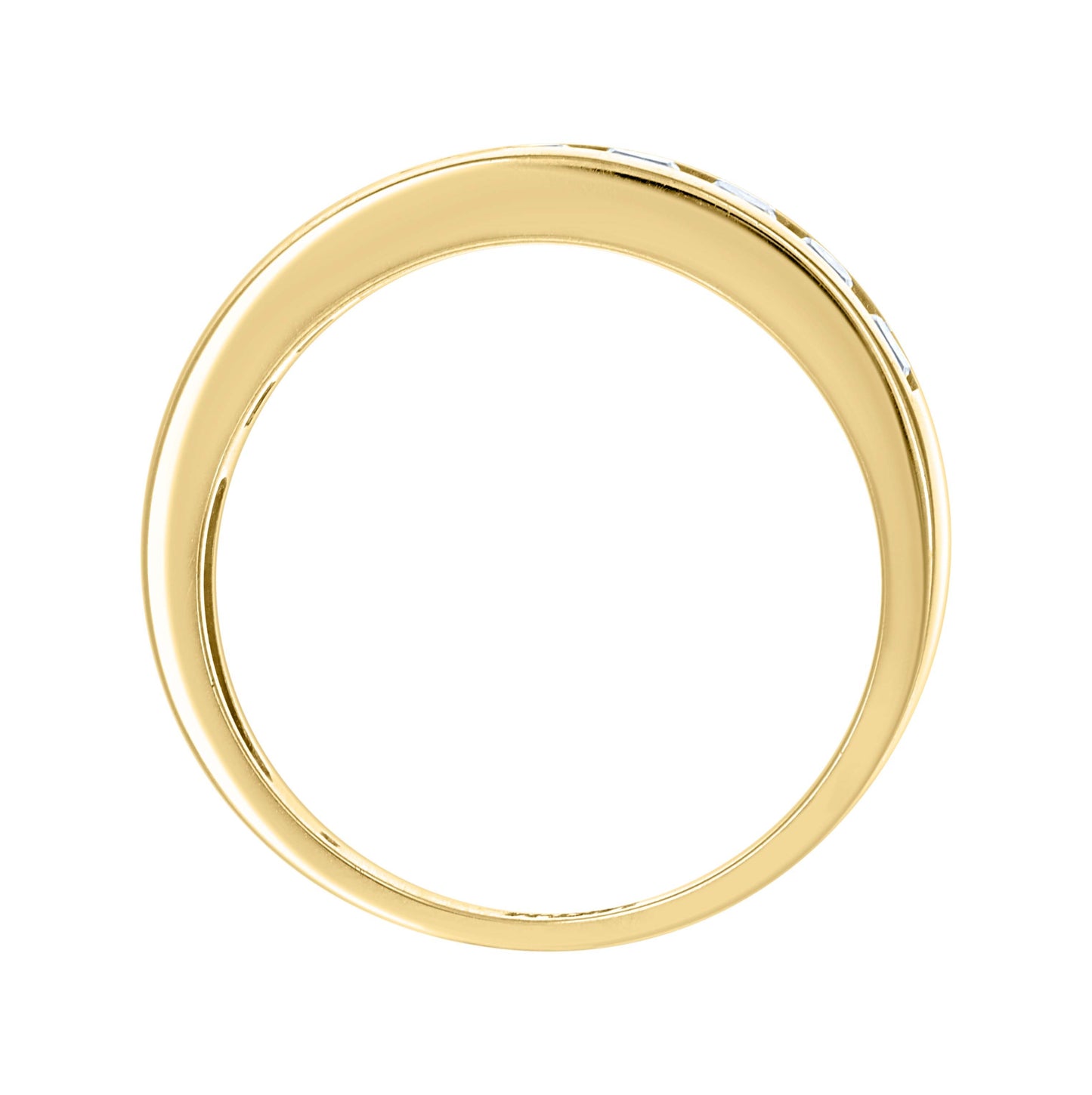 14K Yellow Gold Womens Princess-cut Moissanite Eternity Wedding Band Ring Size 7