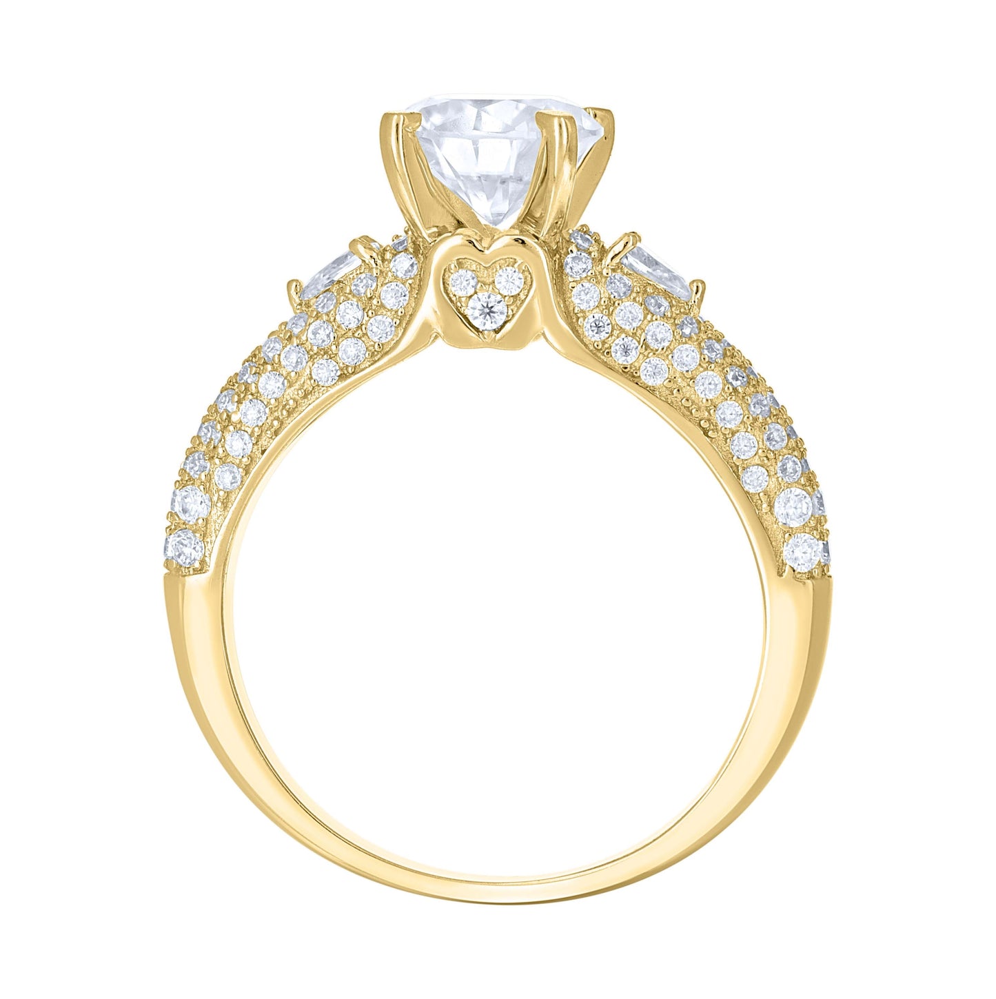 14K Yellow Gold Womens Moissanite Fashion Engagement Ring Size 7