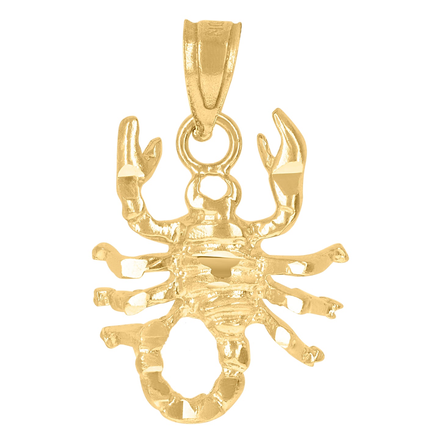 10K Yellow Gold Womens Mens Unisex Scorpion Animal Charm Pendant