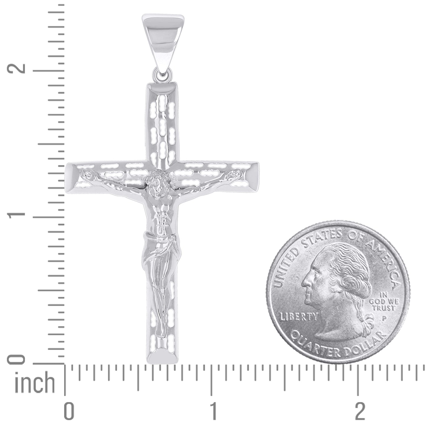 Sterling Silver Unisex Crucifix Cross Religious Pendant